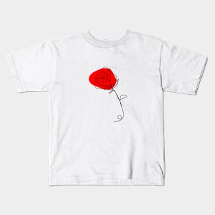 Red Rose flower Kids T-Shirt